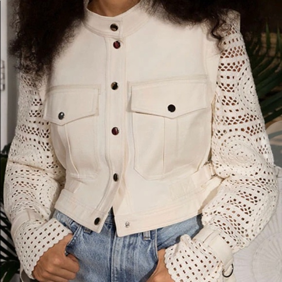 Veronica Beard Aylin crochet sleeve jacket - Picture 2 of 6